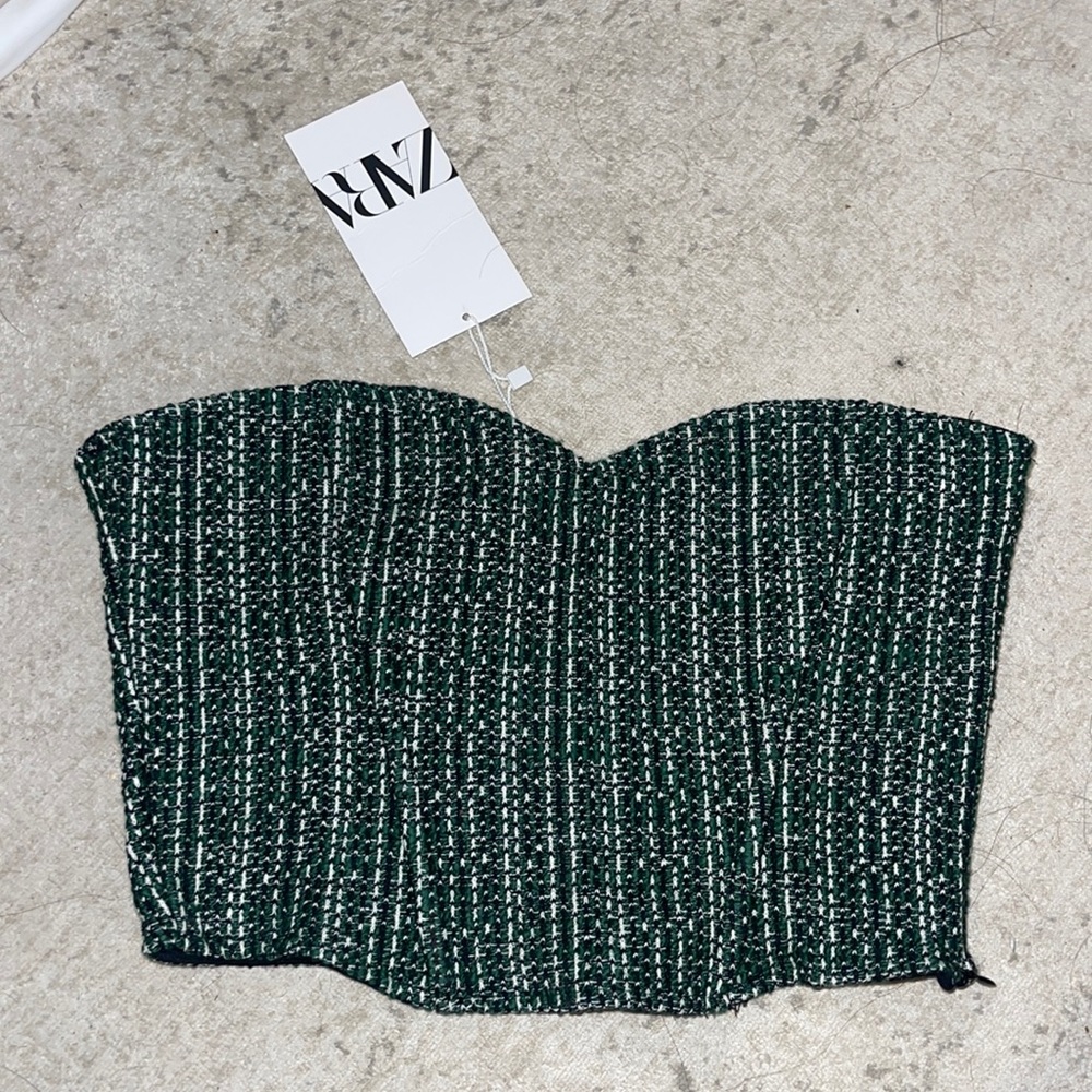 Zara knit strapless top